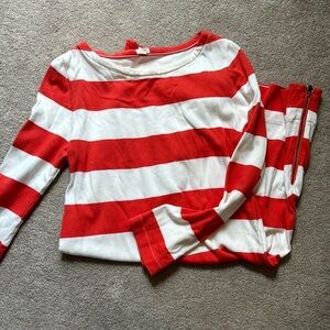 J. Crew Orange and White Striped Dress